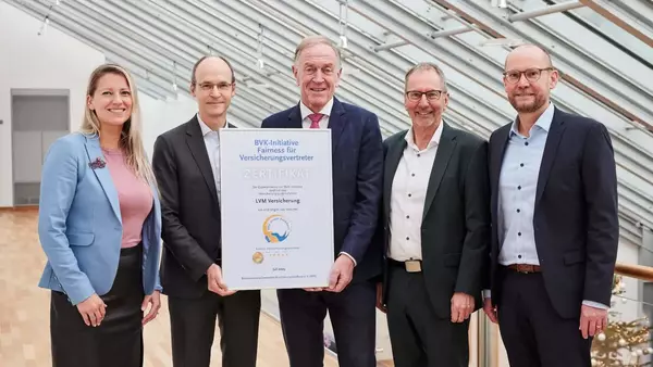 LVM Logo in der Zentrale in Münster