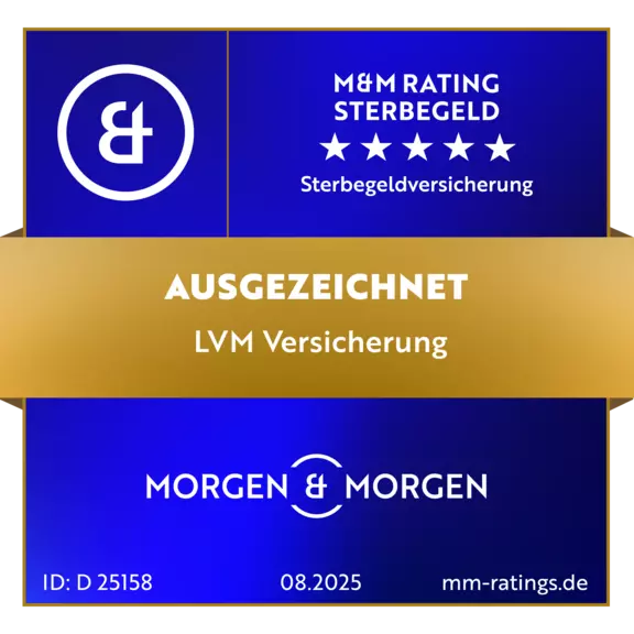 LVM-Sterbegeldversicherung mit 5 Sternen ausgezeichnet
