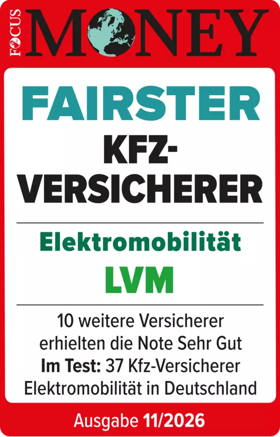 Testurteil Fairster Kfz-Versicherer Elektromobilität von Focus Money