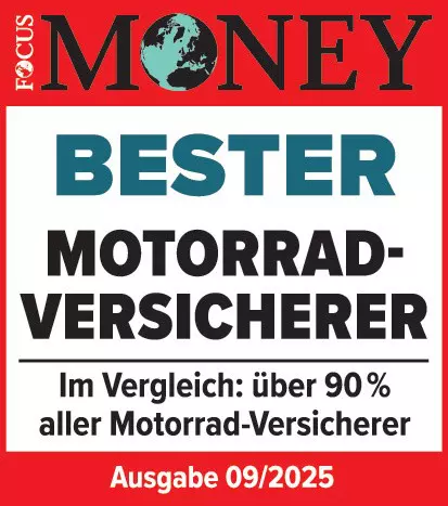 Testurteil Bester Motorradversicherer im FOCUS-MONEY-Test 09/2025