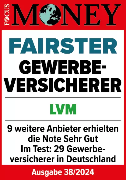 Testlabel FOCUS-MONEY fairster Gewerbeversicherer