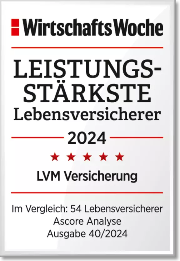 LVM leistungsstärkster Lebensversicherer, Im Vergleich 54 Lebensversicherer
