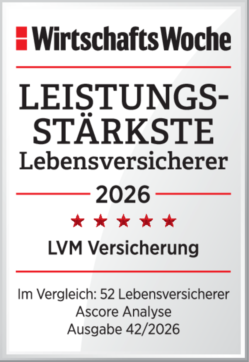 LVM leistungsstärkster Lebensversicherer, Im Vergleich 52 Lebensversicherer