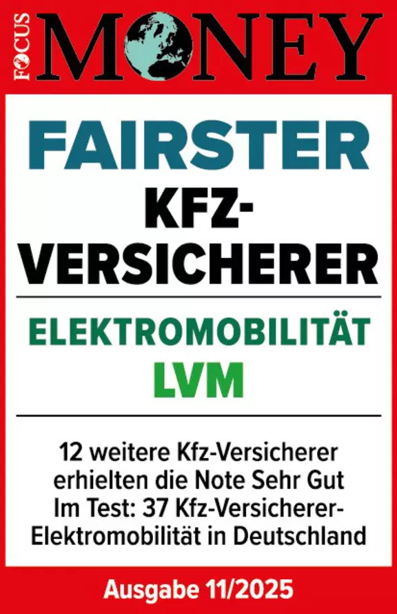 Testurteil Fairster Kfz-Versicherer Elektromobilität von Focus Money